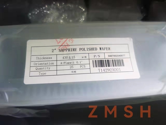 4Inch paste SSP DSP van Assapphire wafers for epitaxial growth 430um aan