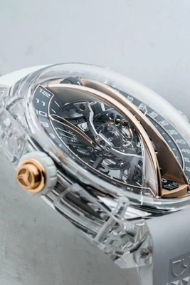 Aangepaste optische glazen saffierkristallen horlogekast Bezelonderdelen C-as
