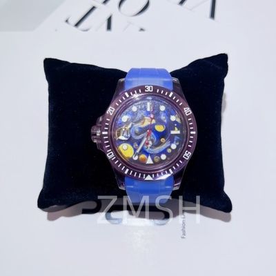 Lab-groeide grijze-violette saffier horloge hoesje aan te passen luxe krasbestendige
