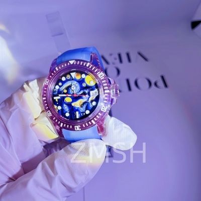 Lab-groeide grijze-violette saffier horloge hoesje aan te passen luxe krasbestendige