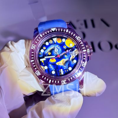 Lab-groeide grijze-violette saffier horloge hoesje aan te passen luxe krasbestendige
