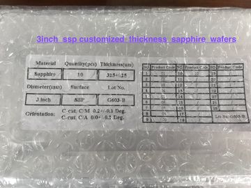 3Inch-r-As 76.2mm Al2O3 SSP 0.43mm van Sapphire Crystal Wafers Custom Sapphire Glass