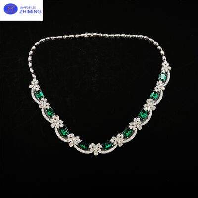 Goede prijs Smaragdgeslepen Groene Moissaniet Ketting Luxe Fijne Sieraden online