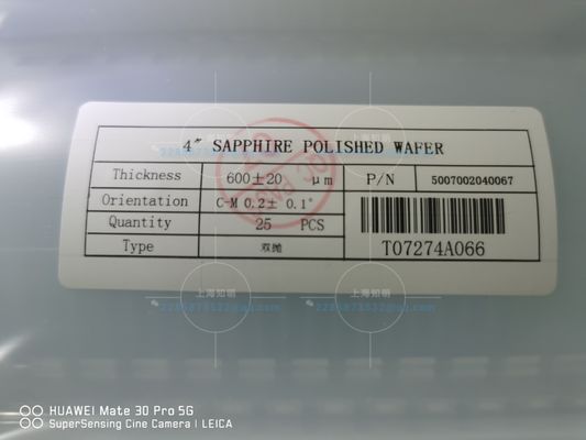 Goede prijs 4inch 6“ 500um Opgepoetste DSP-c-As a-as Al2O3 Crystal Sapphire Substrate online