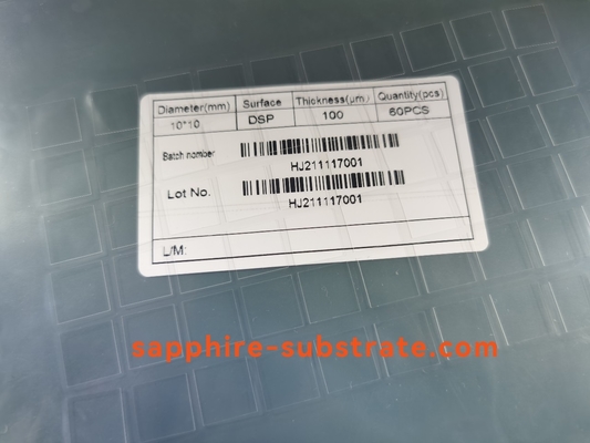 Goede prijs 10*10*0.1mmt 100um Dubbele Kant Opgepoetste Geleide Sapphire Substrate 2 duim online